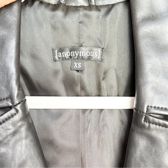 Anonymous Y2K Leather Black Jacket Size XS - Picture 2 of 4